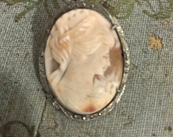 Cameo brooch#cameo pendant# cameo in silver#cameo lady#