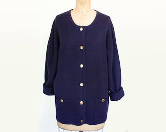 Vintage Navy Cardigan