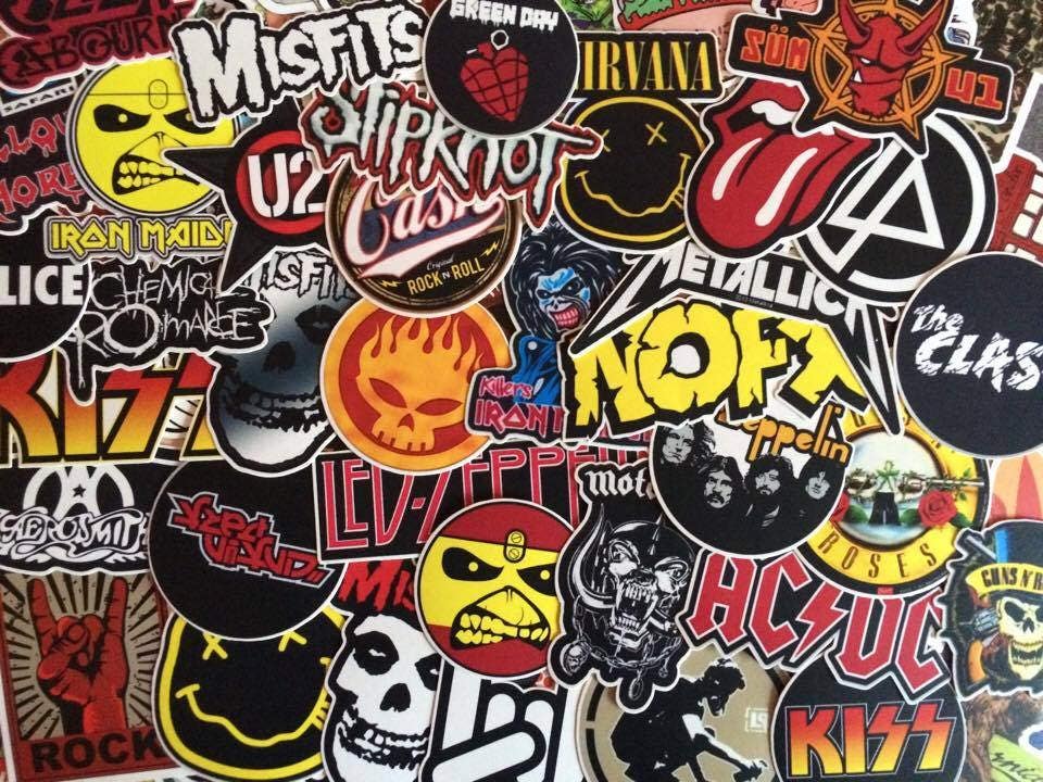 Set of rock band stickers music hard rock metal punk music