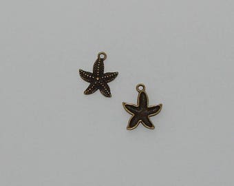 10 pendants star of sea 22x18mm antique bronze