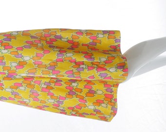 Vintage Tulip Print Skirt Yellow