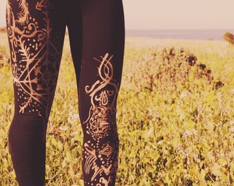Bleached Legging. Yoga Legging. Fashion Legging. Bohemian Legging.