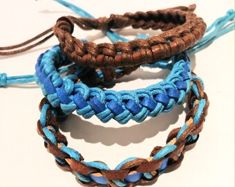 Set of 3 leather bracelets