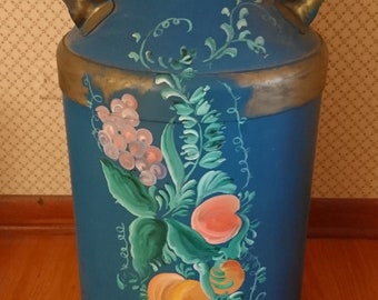 vintage hand-painted milk can