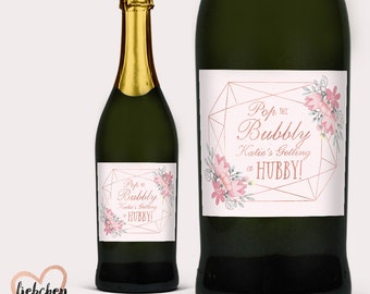 Bride-to-Be: Custom Wine, Champagne or Liquor Labels - Gift and Decor for Bachelorette Party, Bridal Showers, Engagement, Newlyweds