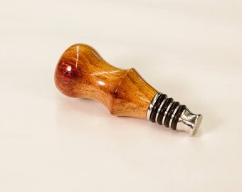 Hand Turned Brazillian Tulipwood Bottle Stopper