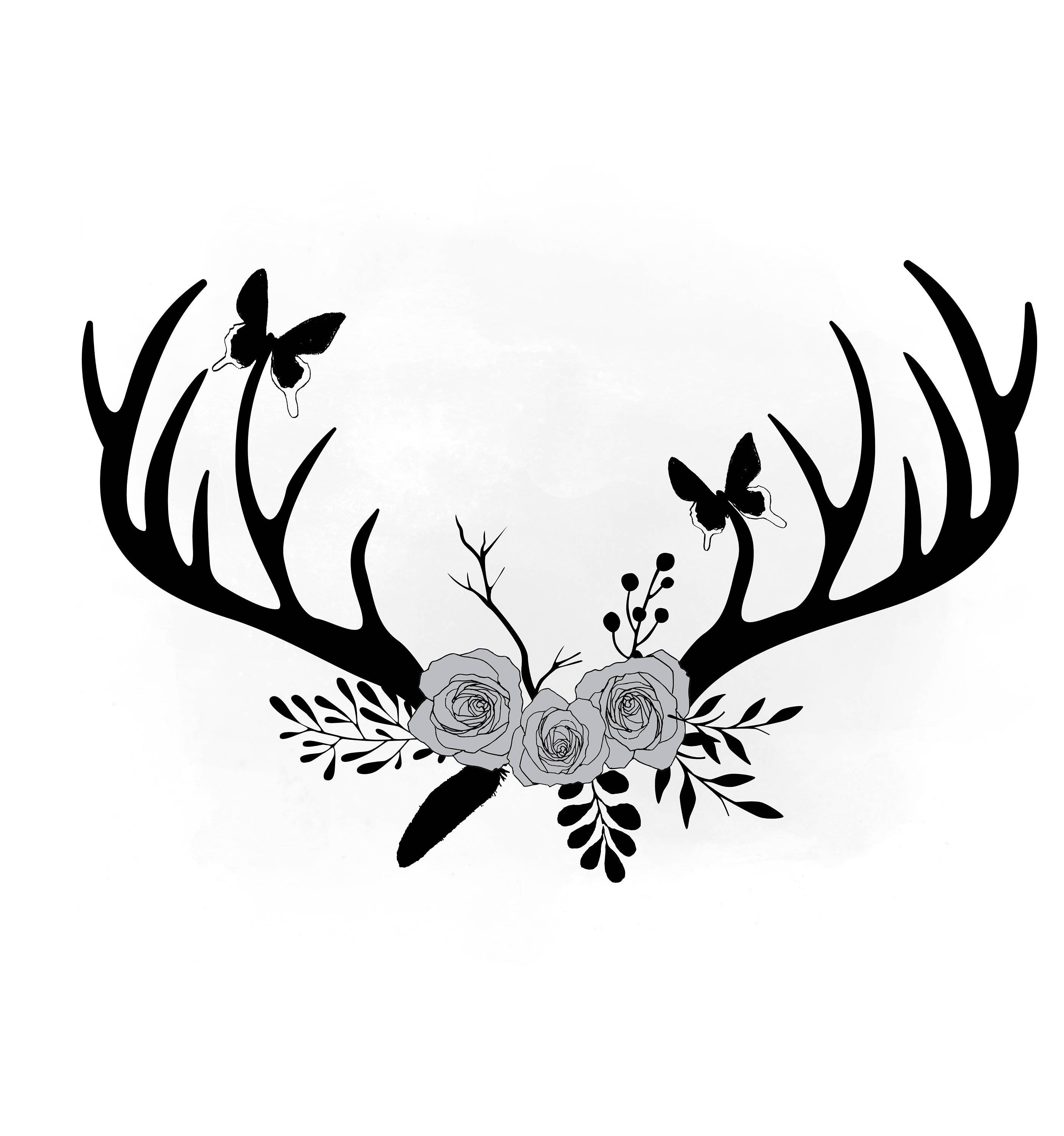 Free Free 276 Floral Deer Antler Svg SVG PNG EPS DXF File