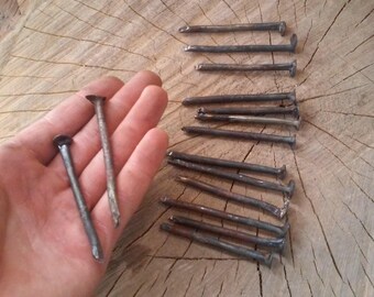 five hand forged nails