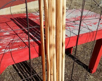 Hiking stick bundle of 10, uniform size and shape, wood craft supply, white oak and hickory mix, herding cane 47.5 in long