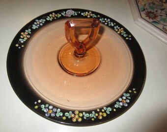 GLASS SERVING TRAY with Handle