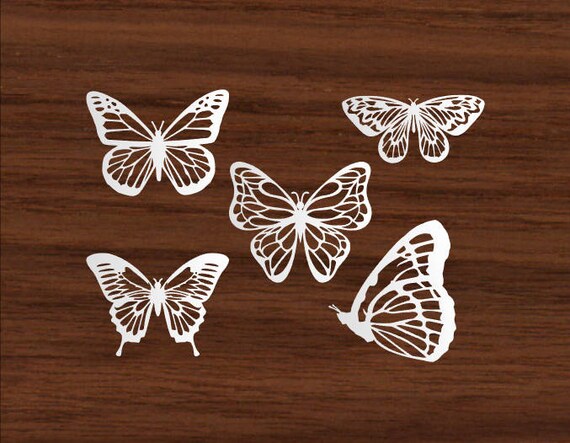 Cardstock Fancy Butterfly Silhouette Shapes