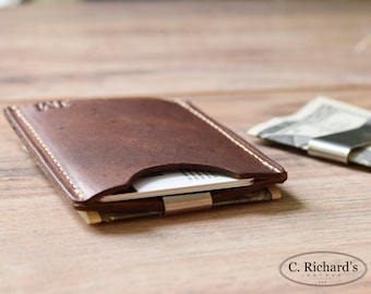 Minimalist Money Clip Wallet, Money Clip Card Sleeve, Card Wallet Money Clip, FREE MONOGRAM, Awesome Gift Wallet