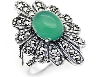 925 Sterling Silver Marcasite Ring