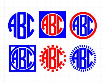Circle Monogram Svg, Svg Files, Cricut Fonts, Monogram Fonts, Monogram Svg, Circle Monogram Font