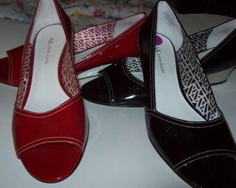 Shoes 8.5, Shoes,REDUCED TODAY ! Anne Klein, Two Pair Patent Wedges, Gorgeous Comfortable Wonderful Low Heel Wedges, see details