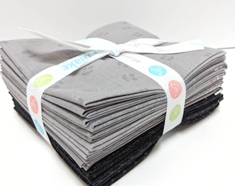Tone on Tone Black & Gray FQ Bundle (FQ-TTG-11) by Riley Blake Designs