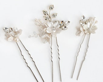 Bridal hair pins, Bridal Pins, Wedding Hair Pins, Bridal Headpiece, Wedding Headpiece, Bridal Accessories, Hair Pins | HANNAH