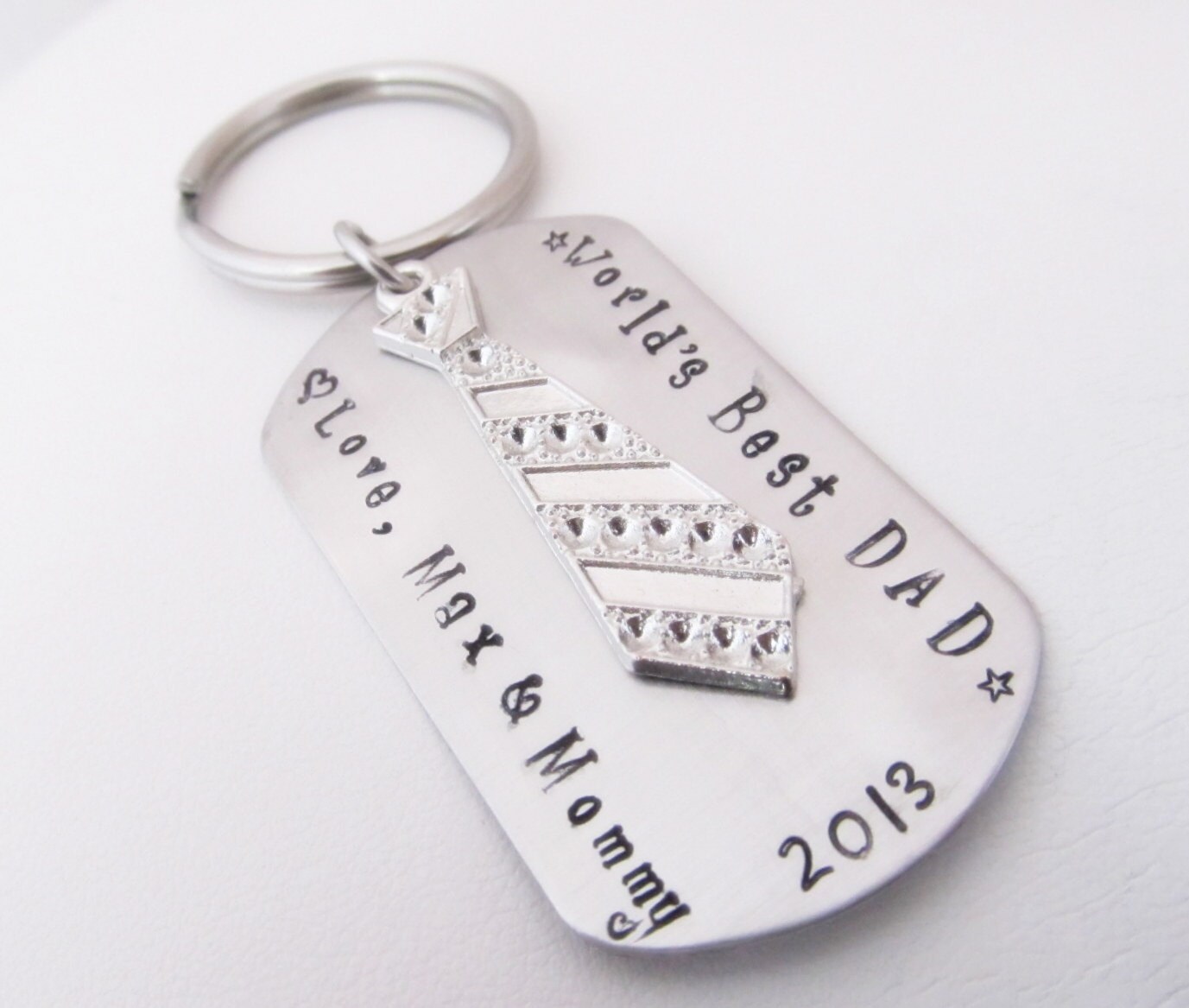 Personalized Dog Tag Keychain personalized mens keychain