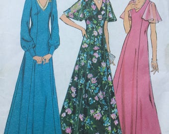 Sewing pattern - long evening dress pattern - Size 16, Bust 38" - dress pattern - vintage sewing pattern . 1970s pattern