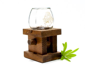 VINTAGE: Rustic Wood Gumball Dispensing Machine - Jar Candy Dispenser - SKU 22-C-00011847