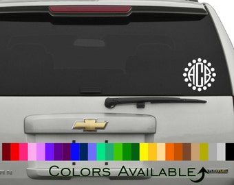 Natural Circle Monogram Car Decal