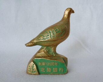 1623: Iron Bird statue,Japanese vintage iron Bird figurine,signed,made in Japan