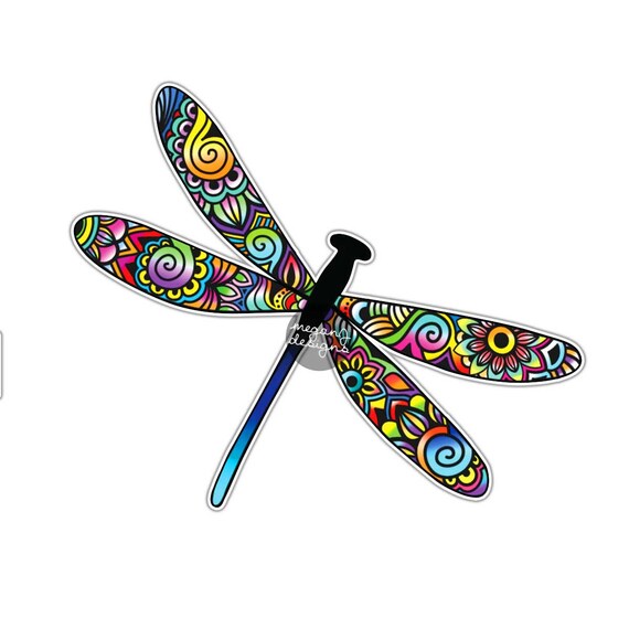 Dragonfly Sticker Colorful Car Decal Laptop Decal Wall Art