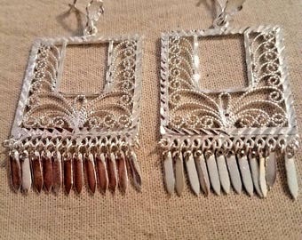 Taxco Mexico Sterling Silver 925 Filigree Earrings