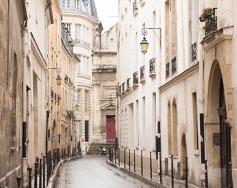 Paris Photography, Quiet Morning in the Marais, St Paul, soft blue and grey tones, French Deco, Paris Wall Art, Paris Photography Print
