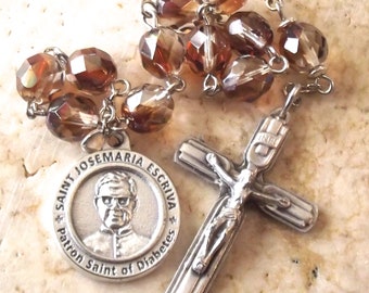 St. Josemaria Escriva Crystal Prayer Beads