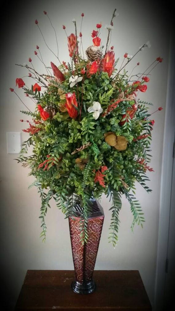 Tall Extra Large Floral Arrangement Exotic Transitional