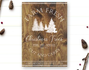 Farm Fresh Christmas Trees Sign - Christmas Decor - Christmas Trees - Farm Fresh - Wood Pallet Sign - Farmhouse Christmas Sign - Rustic Sign