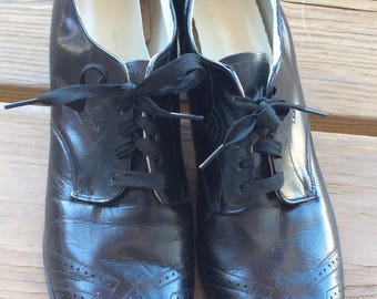 1920s 1930s vintage granny shoes size 7 narrow funky retro 20s30s