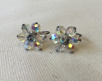 1950s/60s Iridescent Flower Earrings