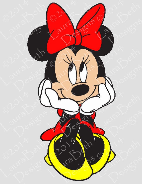Classic Minnie Mouse Hands on knees Embroidery Digital