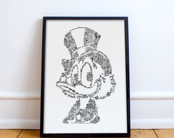 Obelix Drawing portrait made of doodles and stories
