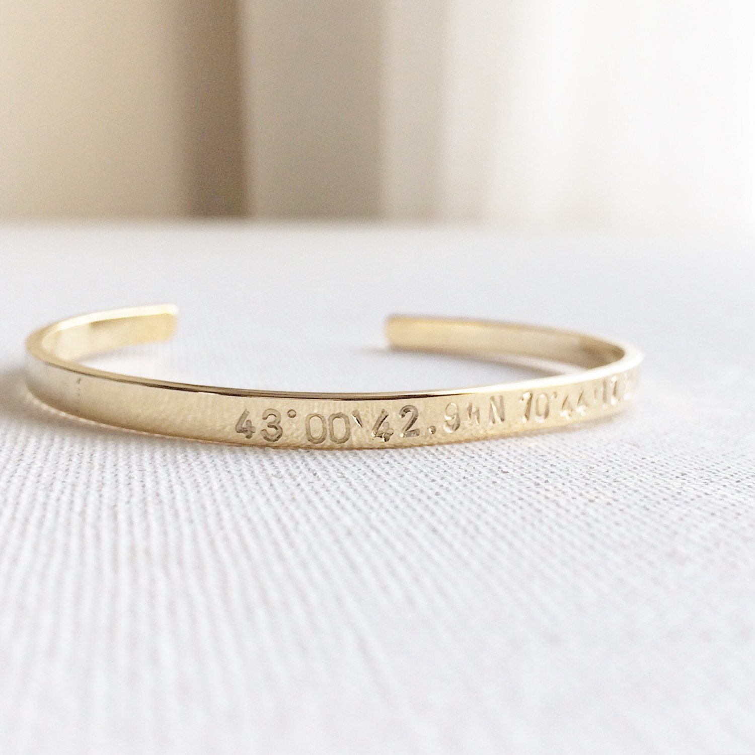 Custom Coordinates Bracelet Compass Coordinates Cuff