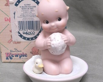 Kewpie Enesco Taking a Bath with Duck