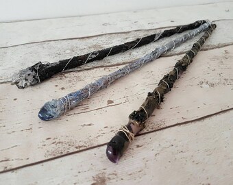 Gemstone wand, Crystal wand, Healing wand, Magical gemstone wand, Halloween Cosplay wand, Fantasy wand, Wizard wand, Costume Wand