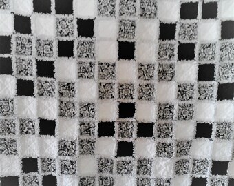 Black & White Rag Lap Quilt
