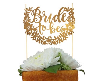 Bride to Be gold paper Cake Topper