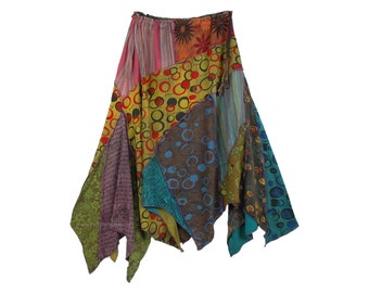 Asymmetrical Banjara Patchwork Skirt