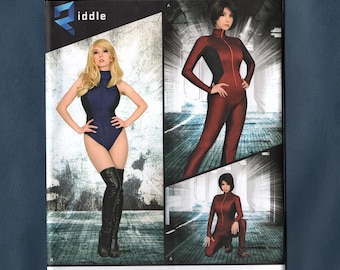 Simplicity 8286 Misses' Knit, Woven Jumpsuit, Leotard Riddle Cosplay Costume Sewing Pattern, Size 14 - 16 - 18 - 20 - 22, New Pattern