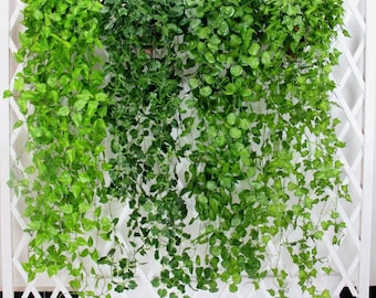 2 Bundle Artificial Ivy Leaf Garland Hanging Plants Vine Fake Foliage Flowers For Wedding Reception Decoration 47 inches MGT-023