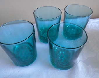turquoise glass tumblers
