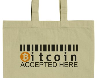 Bitcoin Accepted Here 15 Inch Canvas Tote Bag