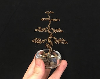 Small Upright Informal Bonsai Wire Sculpture