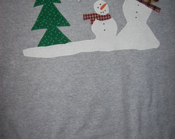 Melting Snowmen or Snowladies, Grey, Size XL