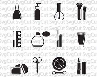 Make up Svg Beauty svg, Design set, SVG, DXF, EPS, Vinyl cutting files for use in Silhouette Studio and Cricut Design Space. Makeup svg