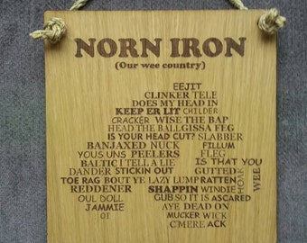 Norn Iron oak wall plaque